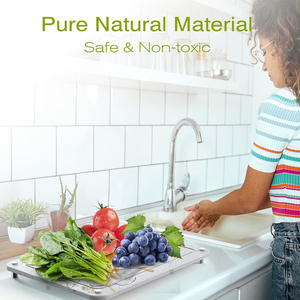Égouttoir à vaisselle en bambou naturel absorbant et résistant à la chaleur, tapis <span class=keywords><strong>de</strong></span> séchage en terre <span class=keywords><strong>de</strong></span> diatomée pour comptoir <span class=keywords><strong>de</strong></span> cuisine - Product Image 3