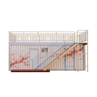 Conteneur plat préfabriqué sur mesure 3x8 mètres, peint, pour café, appartement, maison prête à assembler, terrasse, thermique rapide