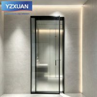 Porte coulissante en verre aluminium, simple couche, verre trempé 8 mm, étanche à l'eau et à l'humidité, porte de séparation intérieure pour cuisine