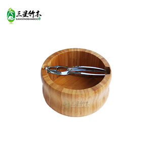 Caja personalizable para pinzas de nueces de bambú, pelador de nueces creativo, caja redonda para nueces, caja de almacenamiento para pinzas de nueces - Product Image 1