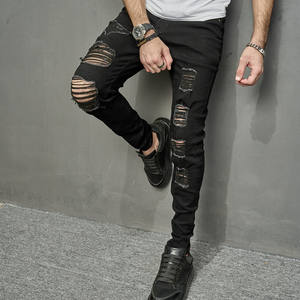 Streetstyle Jeans en détresse à la mode High street Leggings ajustés décontractés pour hommes - Product Image 5