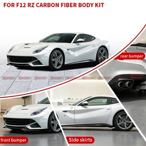 ชุดแต่งไวด์บอดี้คาร์บอนไฟเบอร์สไตล์ RZ สำหรับ Ferrari F12 Berlinetta แพ็คเกจแอโรคาร์บอนเต็มรูปแบบ พร้อมลิ้นหน้า-หลังและสเกิร์ตข้าง - Product Image 4