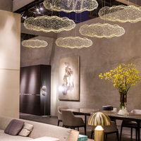 Lampe Suspendue Creative Nuage Lustre Fil De Fer Abat-Jour Nuage Pendentif Abat-Jour En Métal Pendentif Lumière Gypsophile