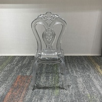 Chaises empilables en acrylique transparent de qualité supérieure pour événements de luxe à Dubaï et décoration de salles de réception de mariage