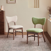 Chaise de salle à manger en bois massif, siège rembourré en lin moderne, dossier ergonomique, pieds en bois stables, meubles pour la maison, l'hôtel, la villa