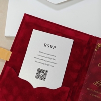 Folio de luxe en velours avec couverture rigide dorée, invitations de mariage, enveloppes, invitations personnalisées en acrylique pour cartes de réservation de date et RSVP