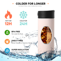 Everich ODM Trendy 350ml Cangkir Kopi Vakum Stainless Steel Terisolasi Termal dengan Tutup Satu Sentuhan untuk Minuman Panas/Dingin