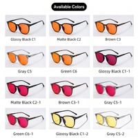 Lunettes anti-lumière bleue unisexe Sunray Retro carrées en TR90, monture intégrale noire brillante, verres teintés orange, rivets argentés, OEM