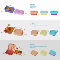 Boîte à lunch en PP sans BPA, 3 compartiments, avec pochette isotherme, 46 oz, anti-fuite, vente en gros, directement de l'usine