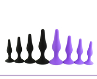 Ensemble de 4 Plugs Anaux en Silicone pour Hommes/Femmes, Masseur de Prostate, 100% Étanche, Rechargeable par USB avec 7 Fréquences