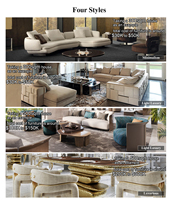 Canapé modulaire incurvé moderne de luxe en tissu texturé gris foncé avec base en cuivre pour hôtel, villa, salon