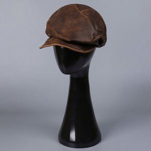 2025 New Arrival PU Leather Newsboy Cap Personalized Men Women Casual Retro Fashion Trendy <b>Beret</b> Hat - Product Image 2