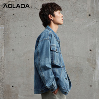 Veste en jean vintage personnalisée de Chine, coupe décontractée, style camionneur, en coton lavé de haute qualité pour homme, idéale pour le streetwear