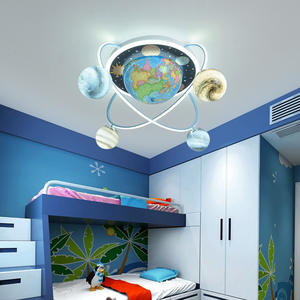 Children's Room Ceiling <b>Lamp</b> Universe Wandering Earth Satellite Cartoon Chandelier Light <b>for</b> Kids <b>Bedroom</b> Living Room - Product Image 2