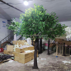 S0651 mariage décor à la maison grand fibre de verre faux ficus feuilles arbre grand vert artificiel banyan plante arbre pour intérieur extérieur décor - Product Image 6