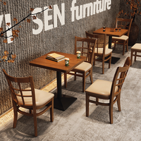 Kommerzielle Möbel-Sitzgruppe Sofa für Fast-Food-Cafés Massivholz Restaurant-Sitzbank Tisch- und Stuhl-Set
