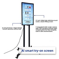 Nueva Pantalla Inteligente con IA de 27/32 Pulgadas, 1080P, Táctil, de Alta Definición, para Pruebas de Ropa y Publicidad, Color Negro