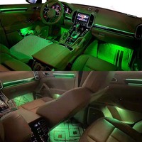 Lampu Ambient LED untuk Porsche Cayenne 958.1 958.2 2010 2011 2012 2013 2014 2015 2016 2017 Lampu Atmosfer 64 Warna di Pintu