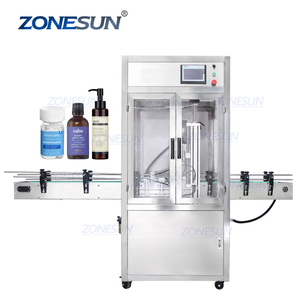 ZONESUN ZS-440DC entièrement automatique en plastique verre boisson jus shampooing cosmétique vaporisateur pompe bouchon de bouteille vissage capsulage Machine - Product Image 1