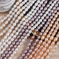 Perles d'eau douce naturelles multicolores en forme de riz, sans noyau, 5-6 mm, pour la fabrication de bijoux