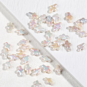 Vente en gros de perles d'eau douce baroques de marque Wenchi, Chine, boutons, granulés, brillants, colorés, croix pour la fabrication de bijoux en DIY, en vrac - Product Image 4