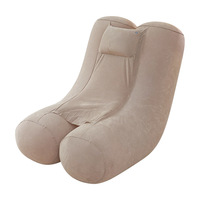 Fauteuil gonflable floqué individuel, chaise longue gonflable portable avec appui-tête pour le camping, l'extérieur, la plage et la pelouse