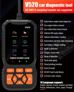V520 פונקציונלי מלא OBD2 סורק רכב 12V מתח כלי אבחון לרכב עם Elm327 וקואן קוד - Product Image 3