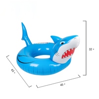 Aufblasbarer Hai-Schwimmreifen, verdicktes, umweltfreundliches PVC, ungiftig, langlebig, auslaufsicher, leicht, für Kinder und Erwachsene, Wasserspielplatz