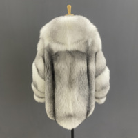 Veste courte en fourrure de renard bleu de qualité supérieure - Manteau d'hiver en fourrure pour femmes de qualité export