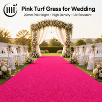 Gazon artificiel rose pour extérieur, pelouse synthétique anti-UV, tapis en plastique pour aménagement paysager et mariages