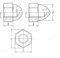 Écrou dôme hexagonal en acier inoxydable DIN 1587 304/316, écrous en forme de gland hautement résistants à la corrosion pour applications marines et machines DIN/ANSI ASTM