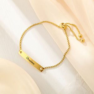 Pulsera con nombre pequeño y delicado, pulsera minimalista personalizada con nombres de texto pequeño, color dorado, chapado en nombre, regalo de joyería para mujer - Product Image 3