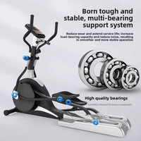 Elliptique de qualité commerciale avec écran LCD et moniteur de fréquence cardiaque, entraîneur croisé silencieux à entraînement frontal pour salle de sport