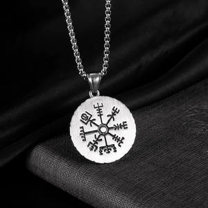 Hip Hop Amulet Perak Norse <span class=keywords><strong>Viking</strong></span> Retro Segitiga Rune Segitiga Liontin Kalung Pria Perhiasan - Product Image 4