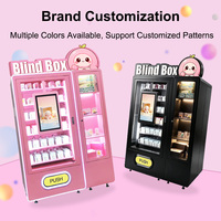 Distributeur Automatique Extérieur avec Éclairage Ambiant, en Métal Acier, Écran Tactile, Monnayeur, Billettique et Lecteur de Carte Bancaire, Modèle Lucky Box Rose