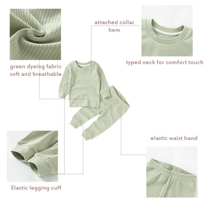 Bộ đồ ngủ bé sơ sinh chất liệu cotton hữu cơ, 14 màu có sẵn, thiết kế logo, chất liệu dệt kim mùa thu - Product Image 3