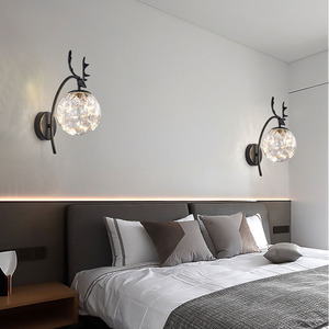 BGST nordique créatif lampes décor à la maison luxe bois <span class=keywords><strong>tête</strong></span> de cerf salon fond mur couloir lumière chevet applique murale - Product Image 3