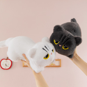 En stock, Peluche chat couché 50-90cm, en coton PP doux, coussin animal en peluche, poupée chaton pour enfants et adultes - Product Image 4