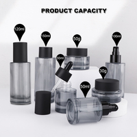 Emballage cosmétique 30g 50g 30ml 50ml 100ml 120ml 150ml Flacon en verre pour sérum de soin de la peau gris Emballage en pot