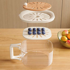 Bol passoire <span class=keywords><strong>mini</strong></span> efficace avec couvercle, <span class=keywords><strong>panier</strong></span> de drainage en plastique pour fruits et légumes, fabricant personnalisé de passoire de cuisine - Product Image 3