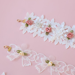 Nouveau collier élégant en dentelle pour <span class=keywords><strong>chat</strong></span> et chiot, collier en dentelle blanche avec nœud mignon, nouveaux costumes de princesse pour <span class=keywords><strong>chat</strong></span> <span class=keywords><strong>à</strong></span> la mode - Product Image 4