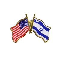 Expédition rapide personnalisé nous Usa israélien royaume-uni amitié patriotique Badge métal revers émail broche Israël drapeau broche pour chapeau vêtements sac