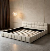 Lit en métal et tissu moderne, rembourré, avec rangement, en bois, pour chambre à coucher, mobilier de maison économique, vente en gros, durée de vie 3-5 ans