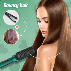 Plancha de Pelo Eléctrica Profesional Titok 2 en 1 con Cerámica para Alisar la Barba y el Cabello, Cepillo Alisador - Product Image 4