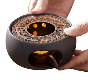 Calentador de Té de Cerámica Hecho a Mano Estilo Americano, Ecológico, Retro, con Soporte para Velas, para Té Kung <span class=keywords><strong>Fu</strong></span> y Café - Product Image 1