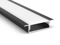 Profilé en aluminium anodisé encastré pour LED, extra large W29.5*H10mm, tempérage T5, diffuseur pour ordinateurs