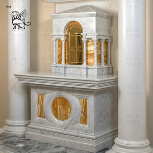 BLVE Iglesia decoración tallada a mano estatuas de Santa María piedra Natural religioso mármol Altar <span class=keywords><strong>para</strong></span> la venta - Product Image 4