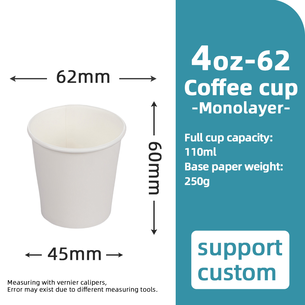 4oz Eco-Friendly Food Grade Disposable Paper Cup for Water Snack Salad Takeaway Containers Food Packaging