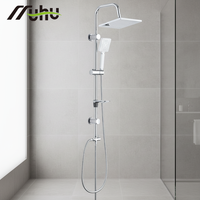Colonne de douche circulaire en acier inoxydable ODM, ensemble de douche pour salle de sport avec pommeau de douche filtre personnalisé et caractéristiques réglables en laiton