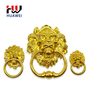 Tiradores de Puerta Decorativos con Forma de León Dorado de HUAWEI, Tiradores de Puerta con Cabeza de Animal - Product Image 1